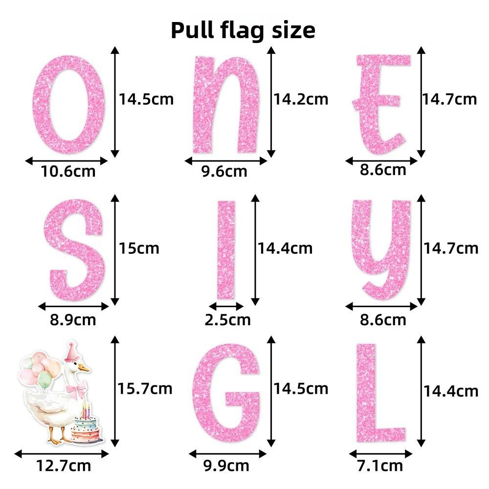 Kids White Party Swan Party Decor Supplies With Flag Pulling Rotating Hang Tag