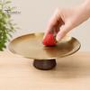 Simple Design Plate Stainless Steel Fruit for Kitchen Counter, Modern Pedestal Serving Smooth Edge Tray, Multi-use Dessert Platter Dining Table