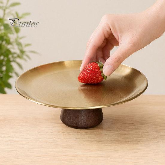 Simple Design Plate Stainless Steel Fruit for Kitchen Counter, Modern Pedestal Serving Smooth Edge Tray, Multi-use Dessert Platter Dining Table