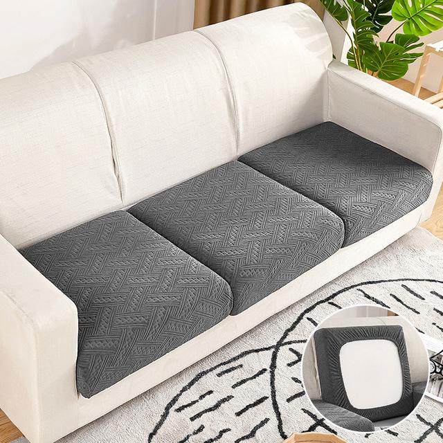 Jacquard Living Sofa Cushion Seat Cover Anti -Dust Tight Wrap Furniture Protector For Pets Kids Family Room Protective Slipcovers 1 /2 /3 /4 Seaters