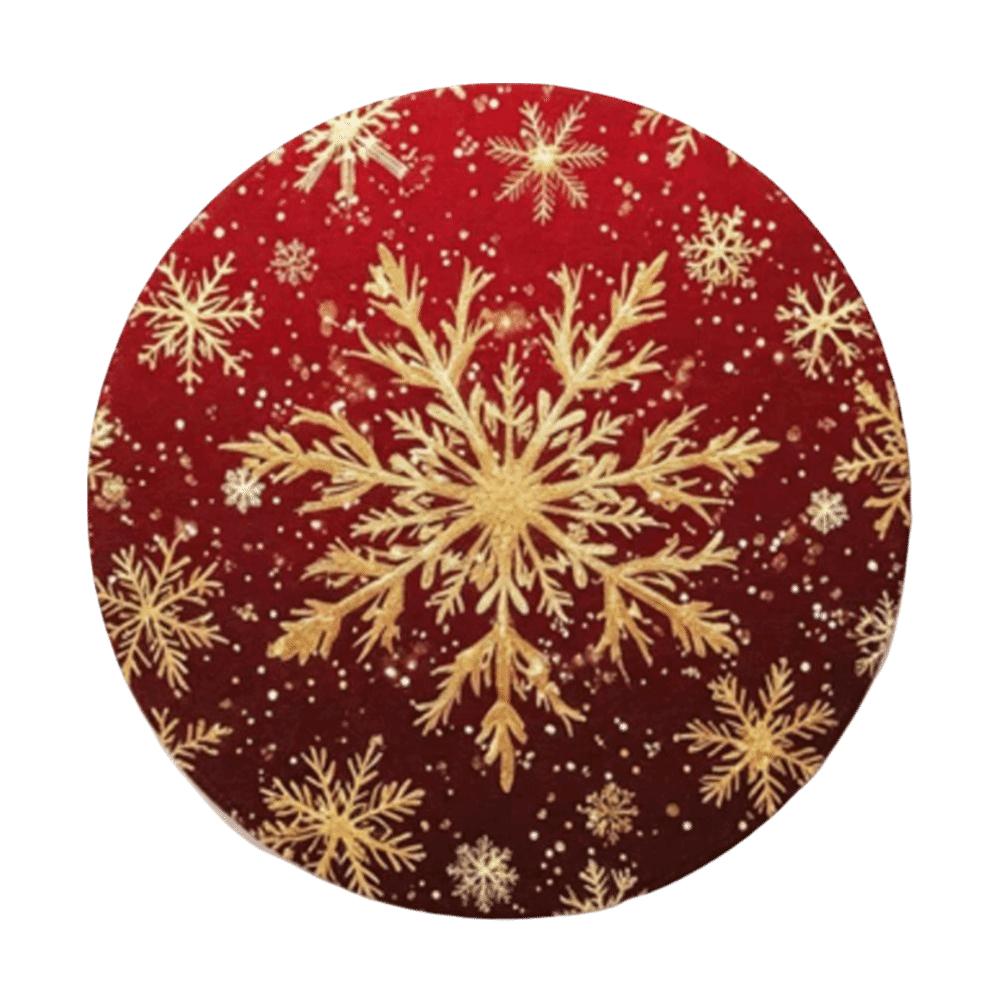 Snowman Christmas Table Placemat Tree Bow Heat Insulation Flower Linen Table Mat Anti-slip Anti-scald Round Dining Mat