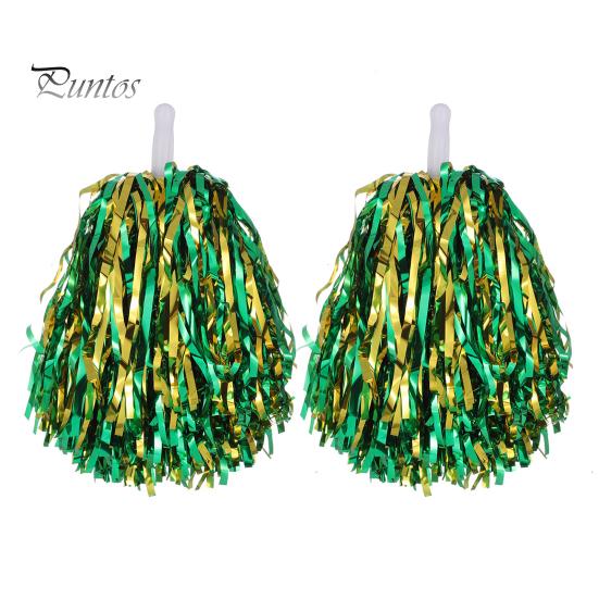 2 buc. Pompoane pentru majorete din folie metalica Pompoane pentru majorete Flori de mână cu mâner pentru competiții sportive, sărbători