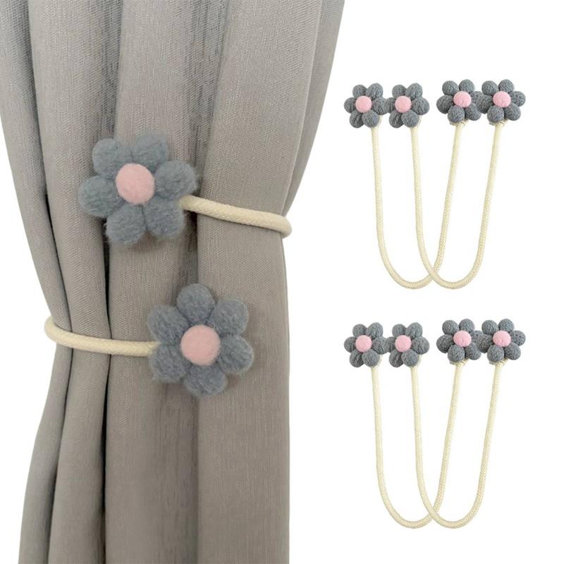 4pcs Creative Petal-shaped Curtain Tiebacks
