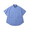 Moif [Ss24]Wide Utility Half Shirt / Blue Oxford