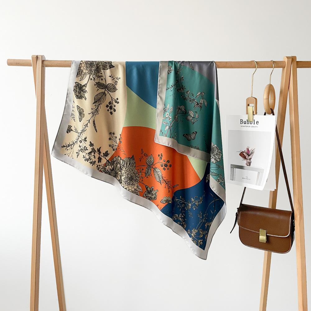 90*90Cm Square Scarf Twill Cotton Feeling Women Head Shawls And Wraps Luxury Print Neck Scarves Hijab Bandana Pashmina