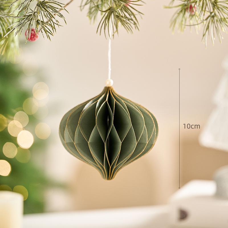 Irregular Shape Paper Honeycomb Christmas Tree Ornaments - Small Pendant & Honeycomb Ball Decor.