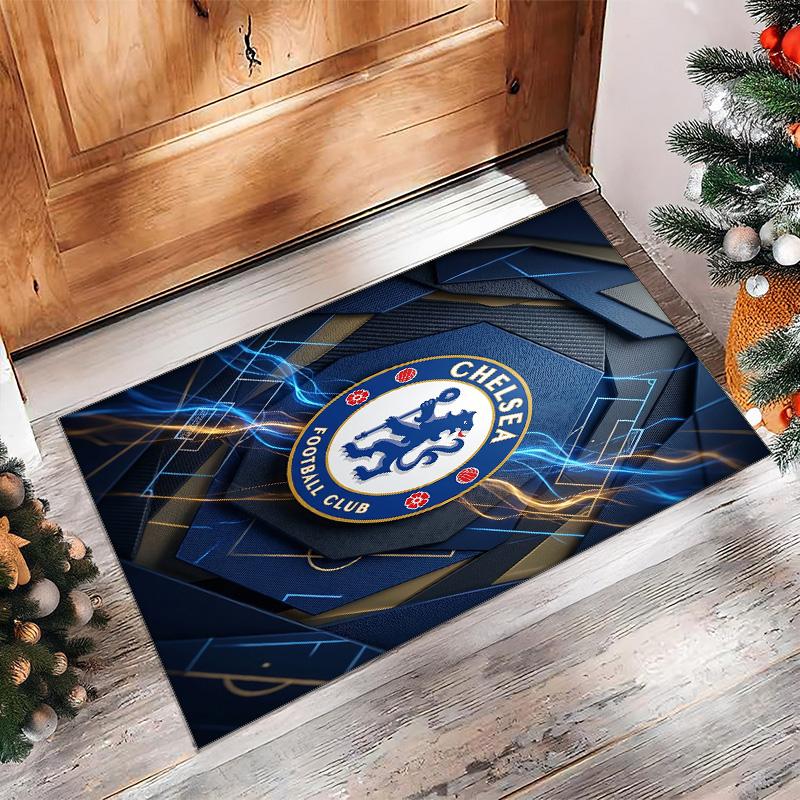 Chelsea FC Printed Flannel Area Rug Non Slip Soft Polyester Floor Carpet Indoor Decor Mat for Bedroom Living Room Sofa Game Room Home Decoration