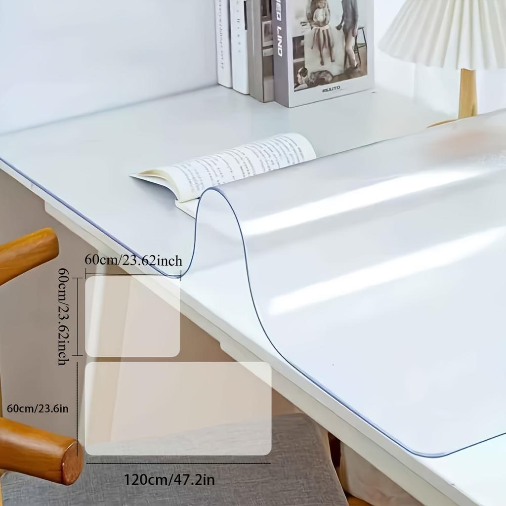 1PC -resistant and waterproof PVC material, rounded corner design, anti-static insulation function, high transparency office and home table mat.