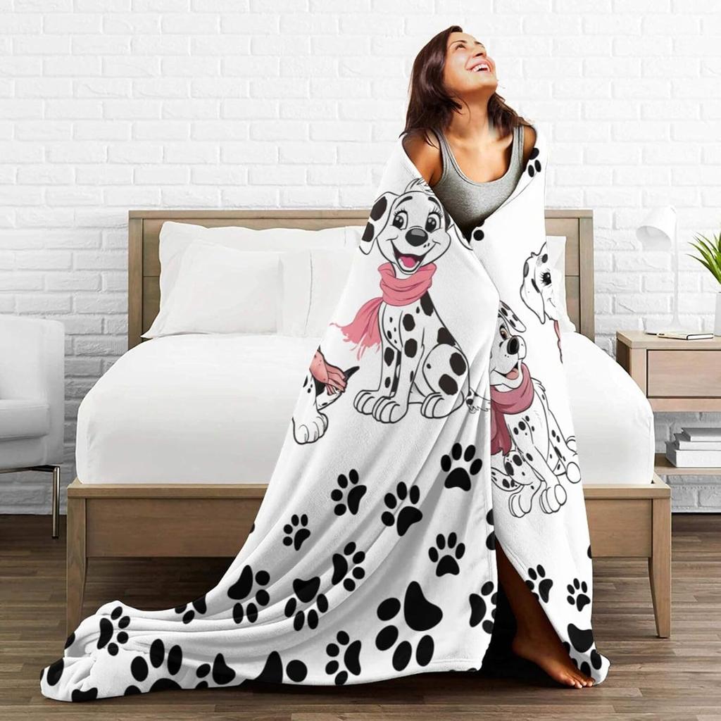 Dalmatian Blanket Dog Puppy Fleece Throw Blanket Super Soft Warm Cozy Fuzzy Plush Dogs Blanket Gifts For Girls Boys Kids Room