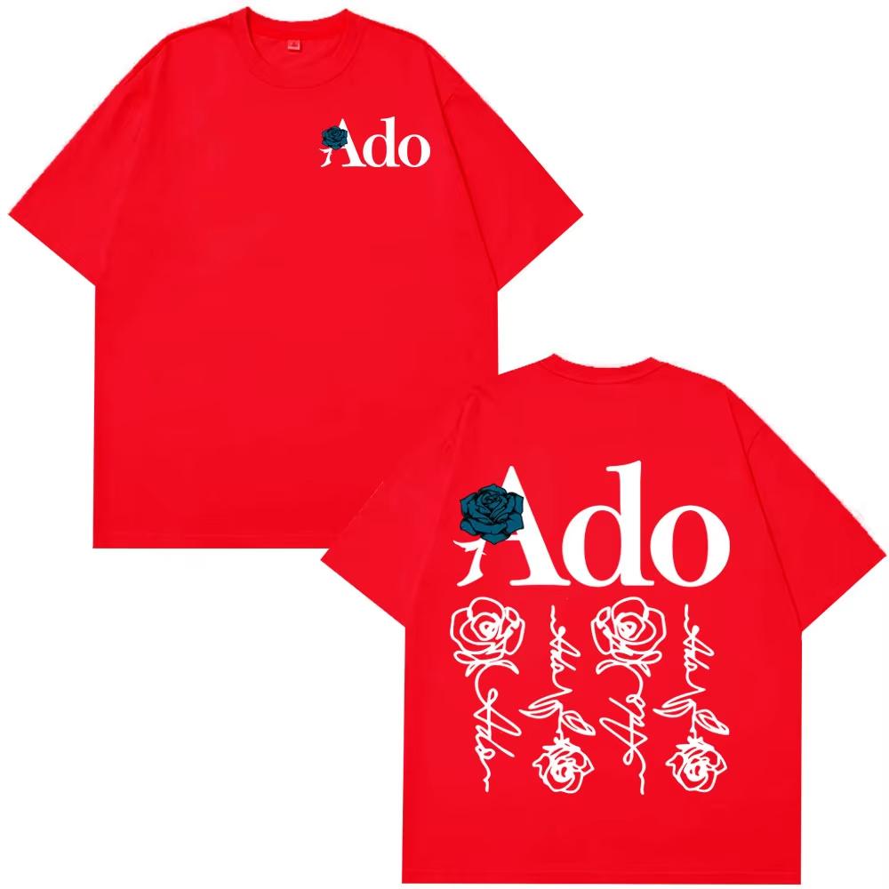 Ado Blue Rose 2025 World Tour Hibana T Shirts Men Women Fashion T-shirt Short-sleeved Aesthetic Trendy Casual Loose T-shirt Tops