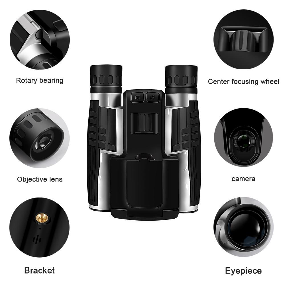 Digital Binoculars Outdoor Camping Telescope 12x32 Video Photo Recorder with 2.4 Inch LCD Display
