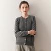 Women's 100% Pure Cashmere Round Neck Cardigan - Single-Breasted, Short Loose Knit Sweater