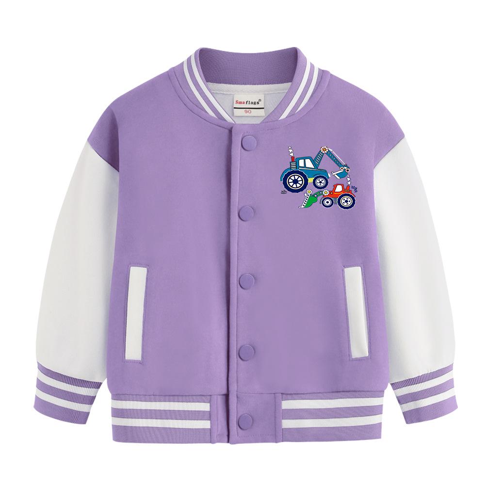 Boys' Versatile Spring/Autumn Jacket - Trendy Velvet Baseball Cardigan