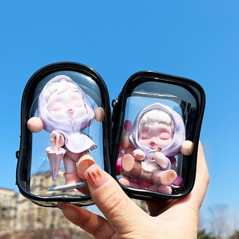Mini Anime Doll Display Bag Transparent Coin Purse Pouch Organizer Case Wallet Key Lipstick Earphone Storage Bag