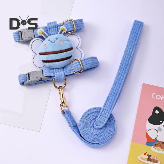 Набір шлейки та повідця для котів, регульована шлейка для кошенят, що не дозволяє втекти, з мультяшною бджілкою, для малих та середніх котів, собак, для прогулянок на вулиці