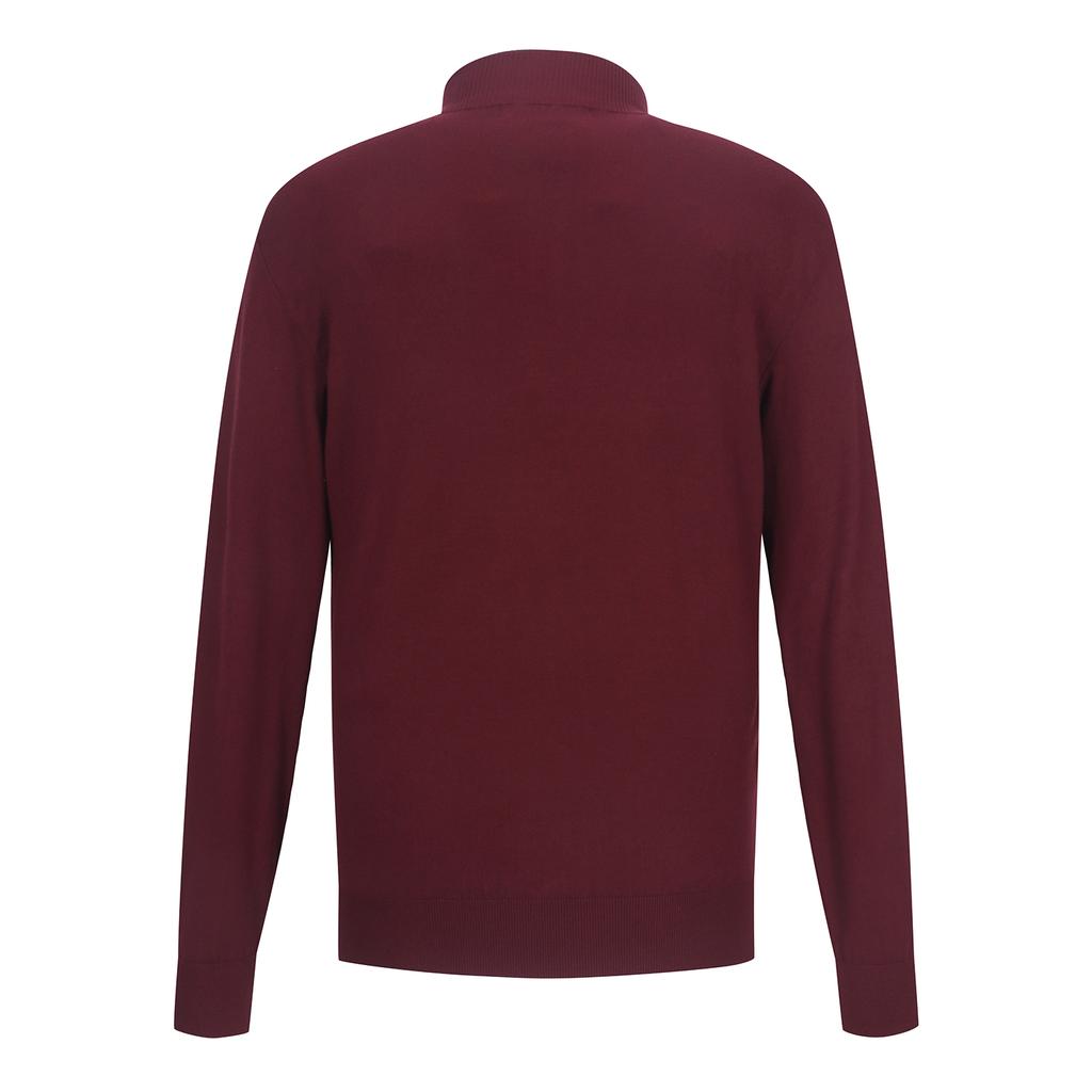 SUPERIOR Men'S Plaid Half-Zip Sweater Wine (Im0Erd30379)