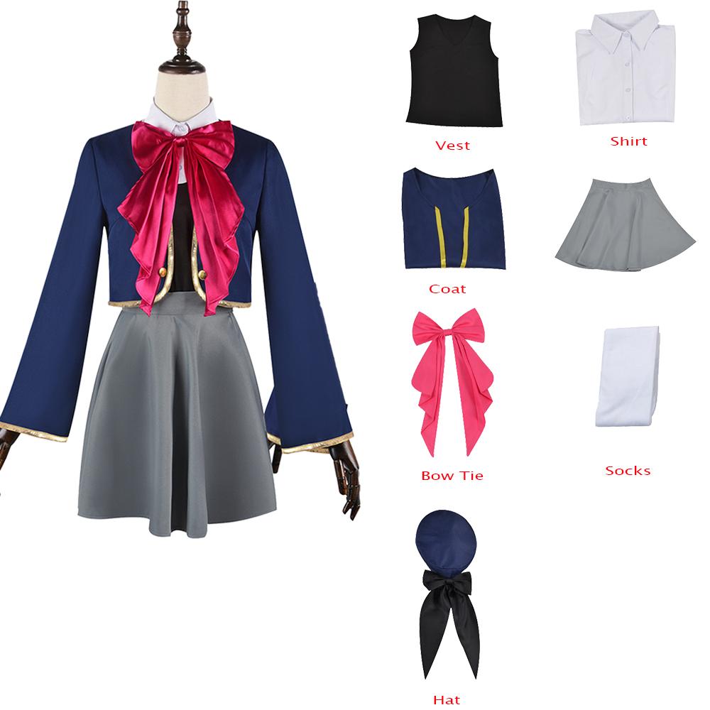Japanese Anime Oshi No Ko Girls Hoshino Ai Cosplay Costume Carnival Vintage Pink Lolita Dress Rubii Akuamarin School Uniform Wig