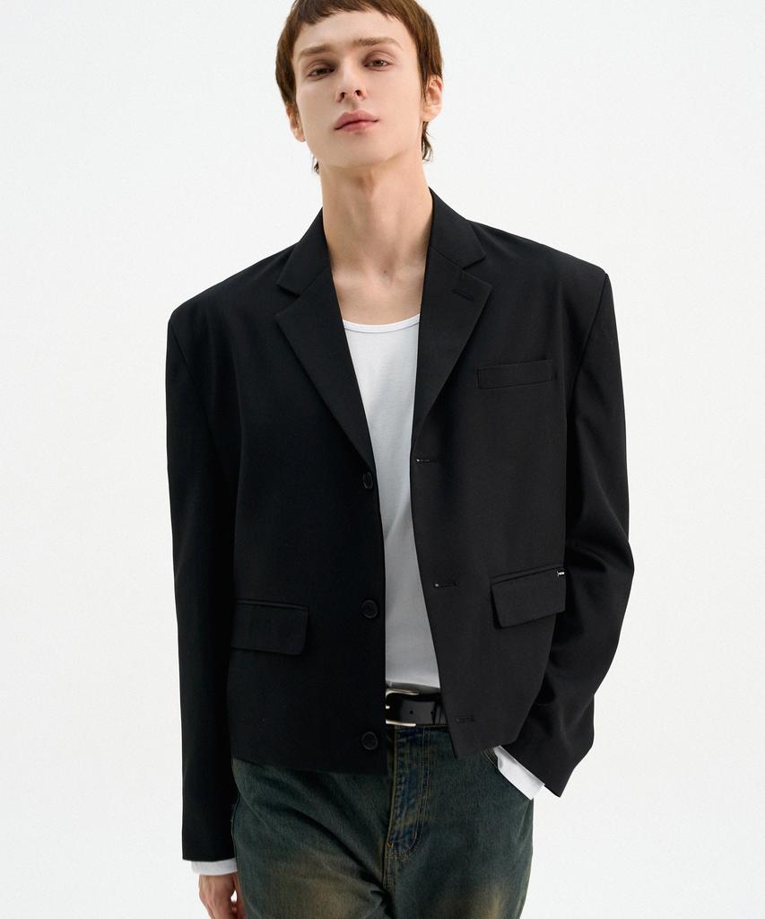 TRIP LE SENS Custom 3B Crop Blazer_Black