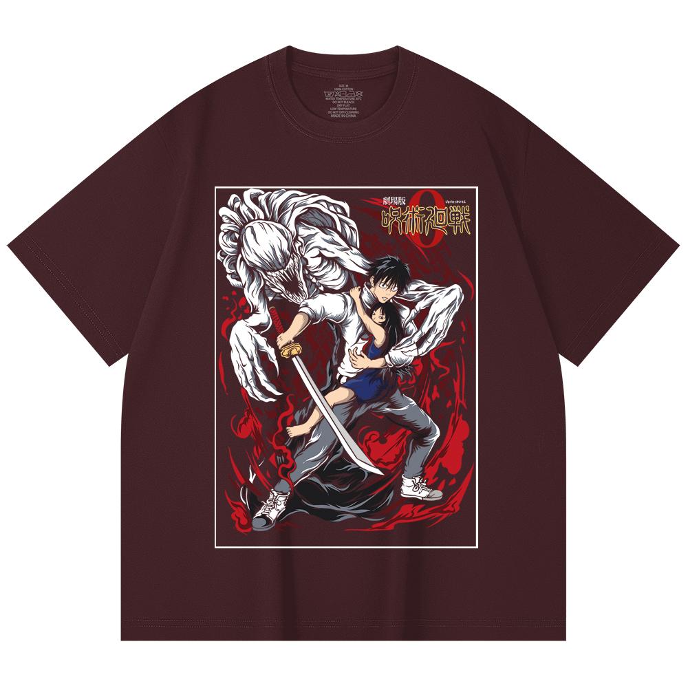 

230 Gsm 100% Cotton Jujutsu Kaisen V65 Yuta Print Unisex Heavy Cotton T Shirt 2XL