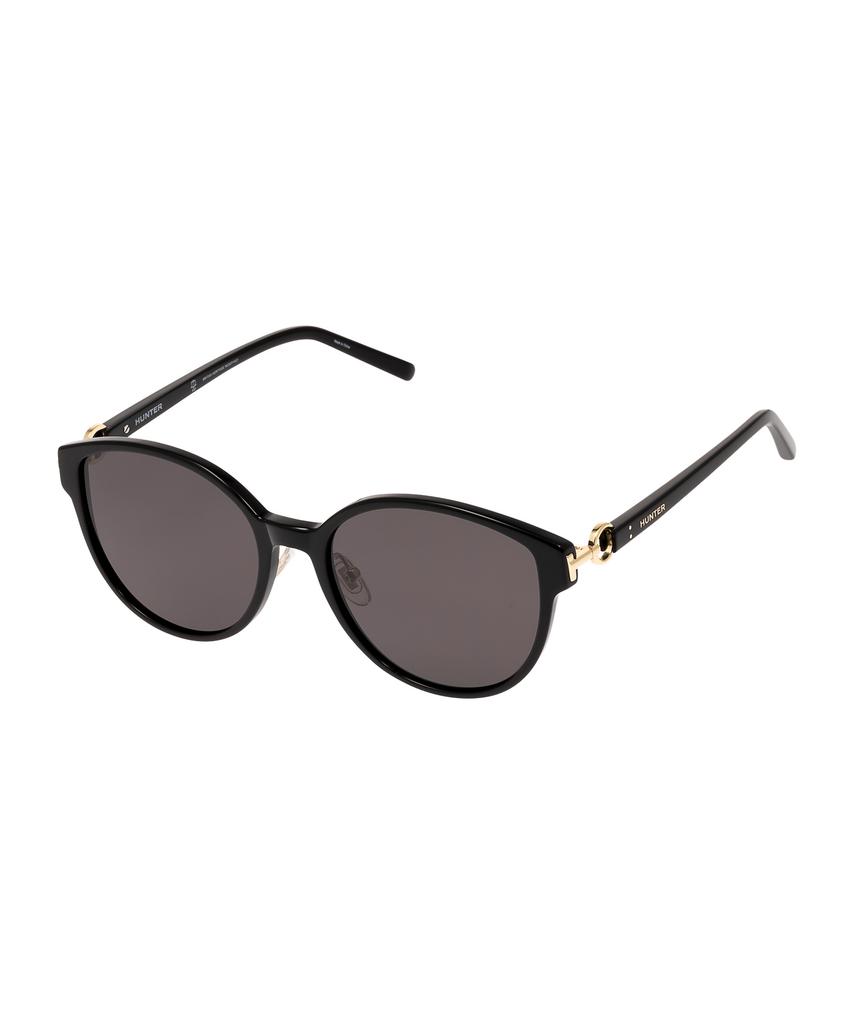 Heonteoaiweeo [Woman] Front & Temple Jewelry Connect Sunglasses - Black Polarized Htb14