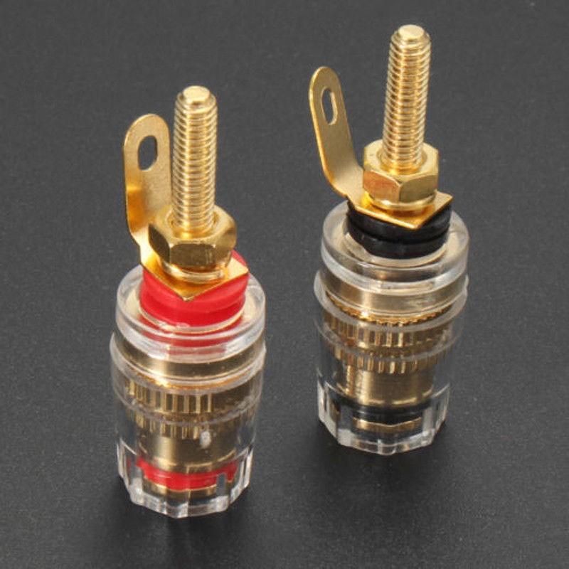8pcs New Gold Plated Speaker Terminal Binding Post  Connector High Quality