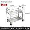 Stainless Steel Mobile Dining Cart – Three-Tier Restaurant and Hotel Dish Collection and Beverage Trolley.