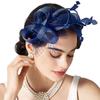 Bride Headband Feather Fascinator Headband Retro Large Floral Hair Clip Cocktail Wedding Party Bridal Hat Decor Ladies Headwear