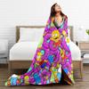 Hot Pink Doughnuts Blanket The S-Simpsons Airplane Travel Flannel Throw Blanket For Couch Bed Warm Quality Bedspread Gift Idea