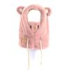 Cute bear hat mask integrated women's autumn and winter cycling to keep warm new rabbit hair windproof hat children's scarf