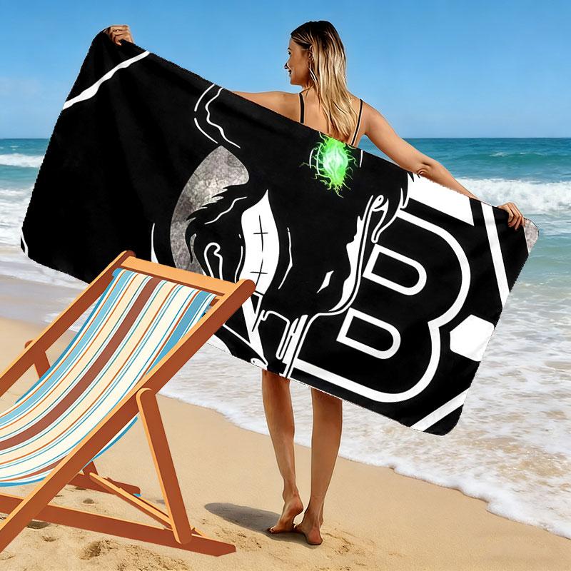 Borussia Monchengladbach Print Beach Towel, Large Soft Quick Dry Towel for Beach Camping Swimming