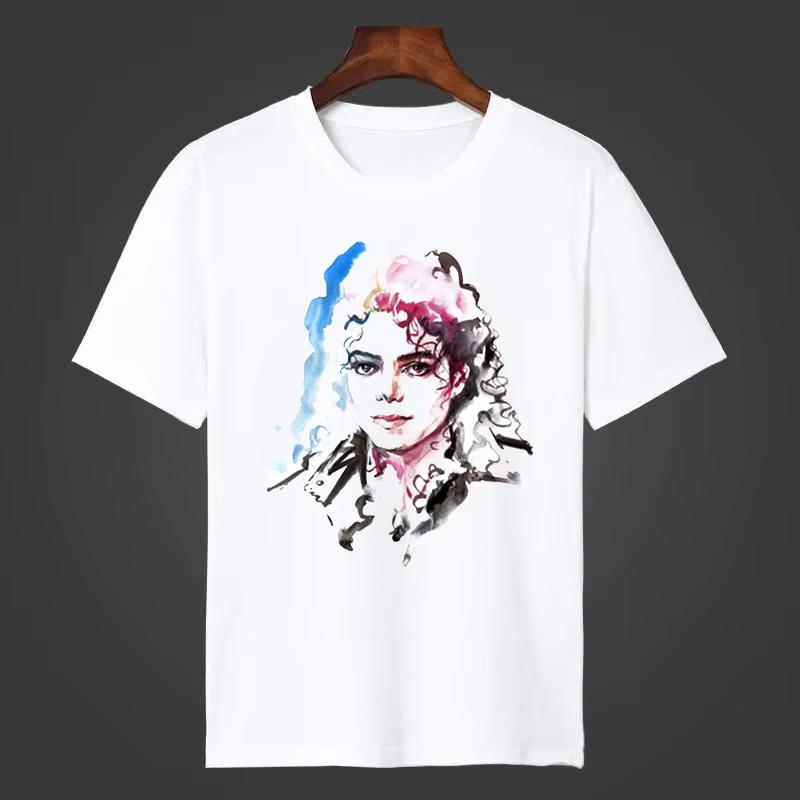 Michael Jackson Short Sleeved Unisex Women Tshirt MJ Fan Casual Wear Couple Outfit Adults Cotton T Shirt