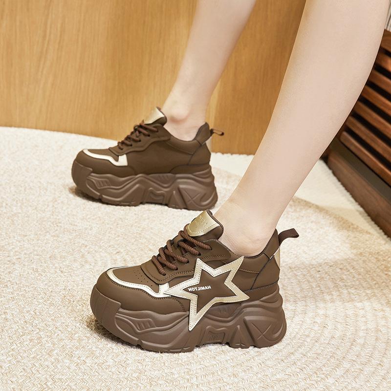 Inner height increase dad shoes women's 2025 spring new casual sports shoes women's small versatile trendy platform women's shoes