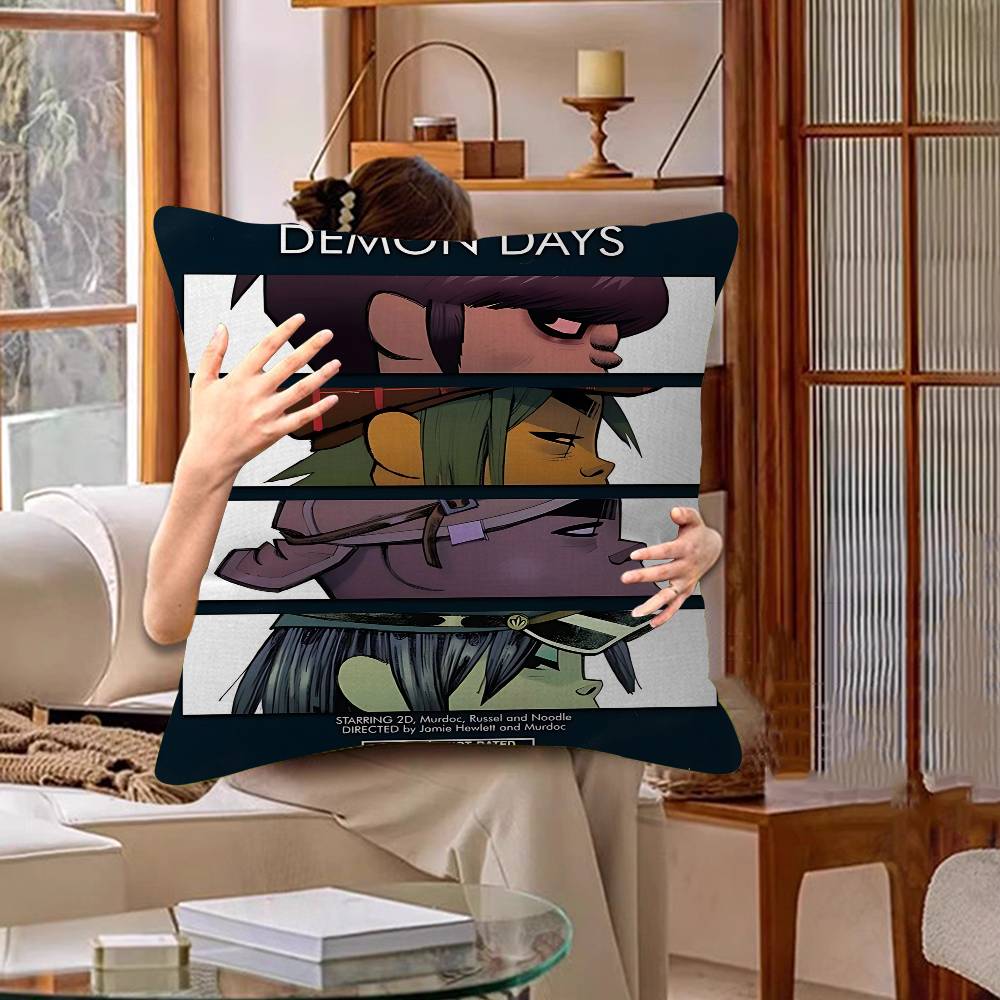 Band G-Gorillaz Music Lucky Dragon Pillow Cover Sofa Cushion Cover Home Room Decoration Children Gift
