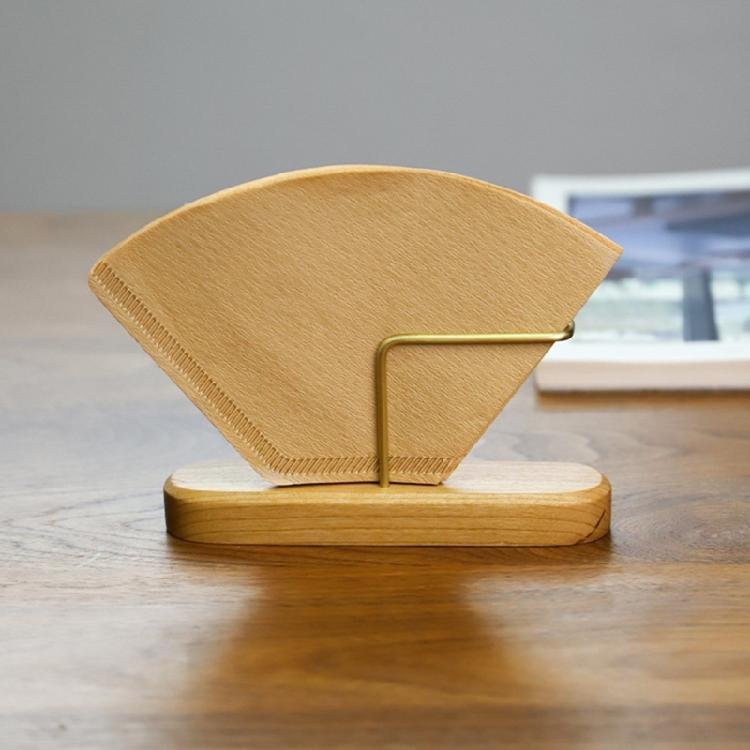 Modern Wood Filter Storage for Coffee Brewing Fan Shape Filtering Paper Rack