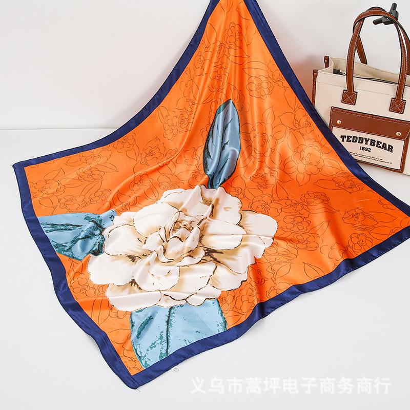 

Атласный шарф в китайском стиле 90 см, большой квадратный шарф, простая имитация шелкового шарфа, шарф-шаль, маленький шарф 90*90