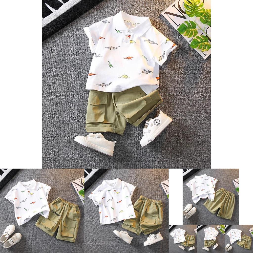 Stylish Boys Summer Outfit Set 2024 Trendy Polo Shirt And Shorts Comfortable Cotton Fabric