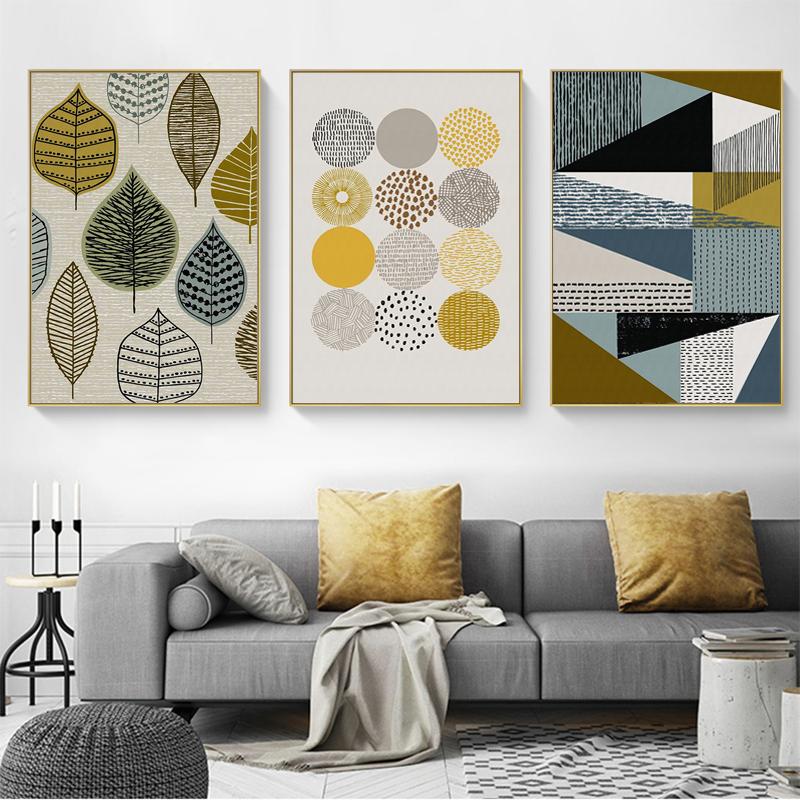 Abstract Wall Art Geometric Canvas Painting Nordic Posters and Prints Wall Art Pictures for Living Room Home Decoration No Frame