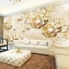 3d Stereo Luxury Photo Wallpaper Golden Flower Jewelry Murals Living Room Tv Background Wall Mural Home Decor