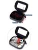 Damen Mini-Lippenstifttasche aus echtem Leder mit Spiegel - Modische und tragbare Drei-in-Eins Make-up-Tasche