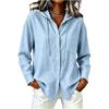 Women Solid Color Cotton Linen Hooded Shirt, Fashion Long Sleeve Casual Blouse for Spring Autumn Daily Wear