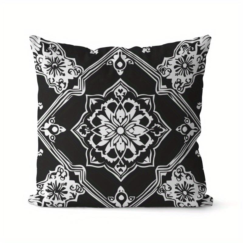 Home Decor Black And White Geometric Patterned Pattern Cushion Cover Suitable For Sofa Bedroom Car Pillow Cover