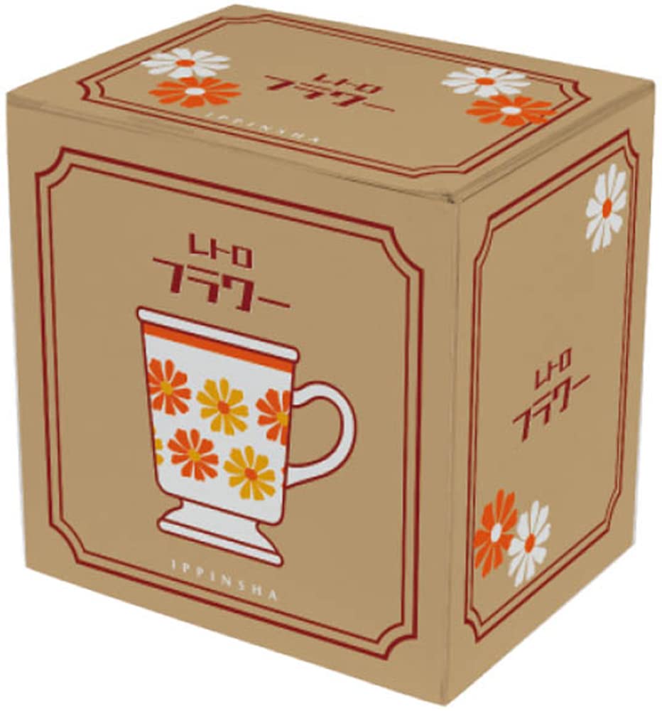 Ippinsha Mug, 250ml, Orange, Retro Flower