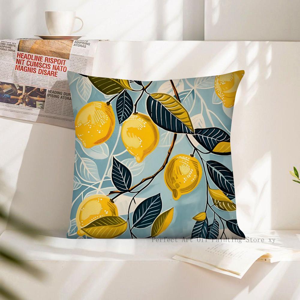 Lemon Pillow Case Square Pillow Cushion Cover Bedroom Sofa Room Decoration Casual Pillow Cover