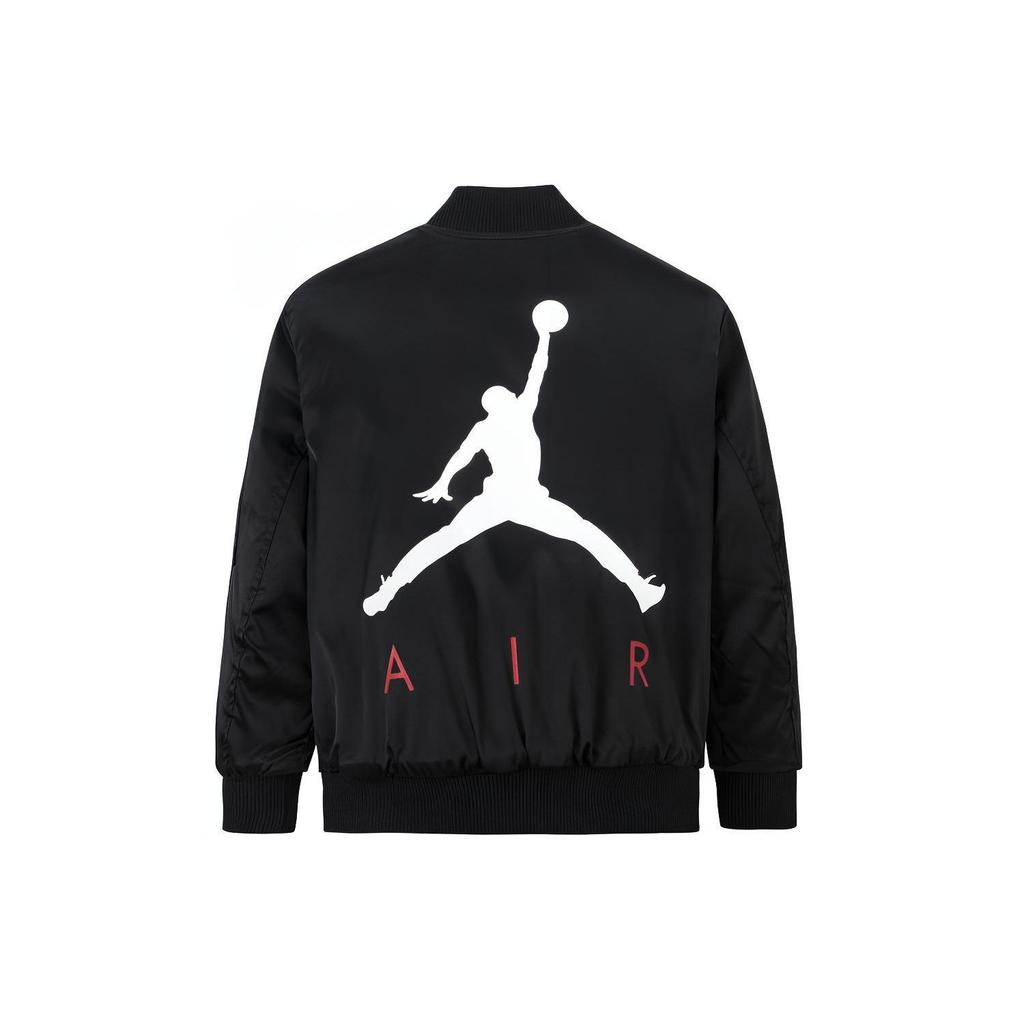 Jordan Dětská bavlněná bunda s baseballovým límcem na zip a dlouhým rukávem Dětské svrchní oblečení Černá JD2242015GS-001