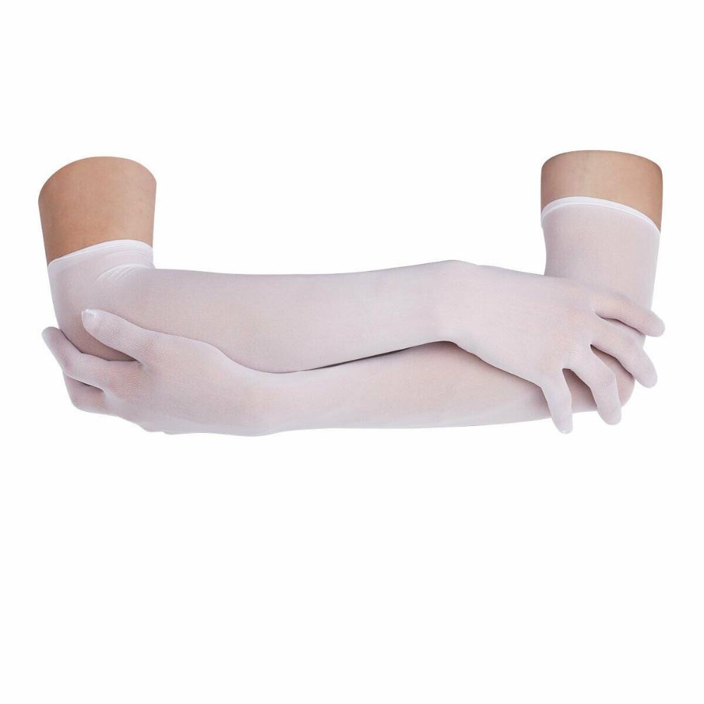Halloween Full Finger Mesh Finger Pantyhose Gloves Transparent Gloves Seamless Mitten Long Sheer