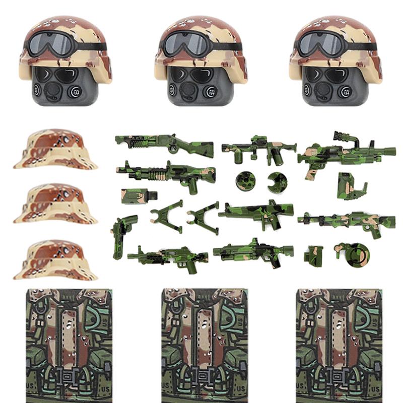 

Військове Місто Поліцейські Фігурки Аксесуари Будівельні Блоки Армійські Командос Солдат Камуфляжні Шоломи Зброя Цеглинки Іграшки Для Дітей