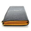 Stingray Leather Long Wallet Wallet YKK Zipper Leather Garusha Stingray Black Inside Orange Genuine Leather Bicolor [Levetta] L-shaped Men's Women's