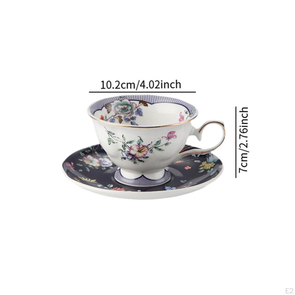 Tea Cup with Saucer, 180ml Unique Novelty Latte Set, Ceramic Coffee Mug for Cafe