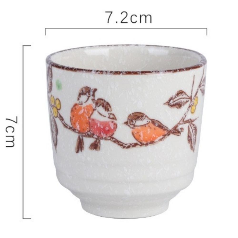 Japanese Style 2.8inch Hand-painted Tea Cup Ceramic Lotus Kungfu Teacup Fish Flower Birds Tea Set Handy Cup