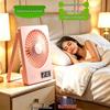 Portable USB Rechargeable Handheld Fan with Temperature Clock - Silent Desktop/Bedsider for Office & Students